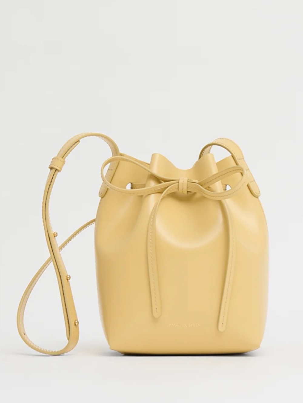 MANSUR GAVRIEL Leather Drawstring Bucket Bag Yellow